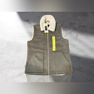 Women's Size Small Faux Olive Wool Vest Sanctuary Brand New With Tags